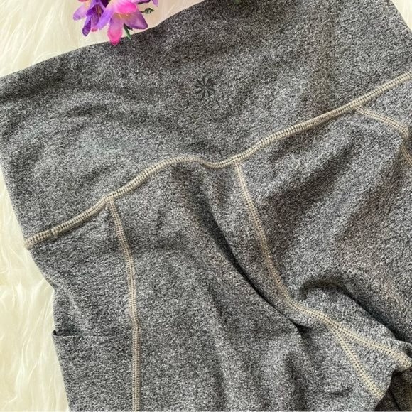 Athleta Size XS Marbled Gray Tight Leggings Side Pockets - Picture 6 of 6